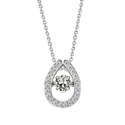 Old Mine Slijpvorm Diamant Druppel Hanger in 14K Witgoud – 2