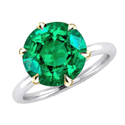 Fijne Smaragd GIA Gekeurd Edelsteen Ring 4 karaat in 14 Karaat