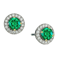 Colombiaanse Smaragd Gemstone Earring – Bicolor 14K Goud 2 karaat