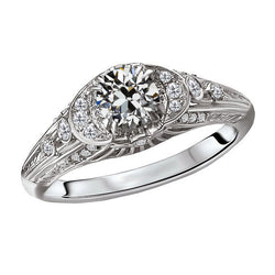 14K Witgoud Antiek Briljant Bruidsring 2 karaat