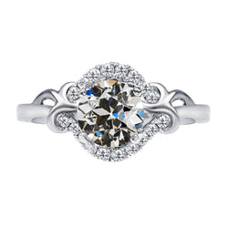 Diamant Halo Ring 2 karaat F/VS1 – 14 Karaat Witgoud