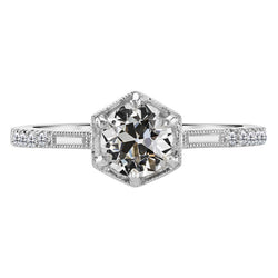 Fijne Diamant Solitaire Ring met Accenten – Verjaardagsring 3