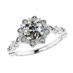 Fijne Diamant Solitaire Ring met Accenten 1 karaat F/VS1 – 14K