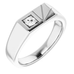 14 Karaat Witgoud Diamant Enkele Steen Ring – 1-karaat Old Mine