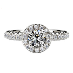 Antiek Cushion Briljant Halo Zetting Ring – 1 karaat in 14K