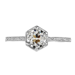 Fijne Diamant Old Mine Slijpvorm Enkele Steen Ring 2 karaat