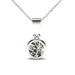 Bezel Gezet Hanger Halsketting – Fijne Diamant 1 karaat 14