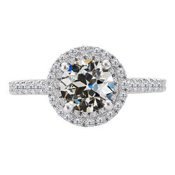 Luxe Briljant Halo Zetting Ring – 4 karaat 14 Karaat Witgoud
