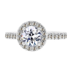 Tijdloos Halo Zetting Ring – Diamant 3,50 karaat door