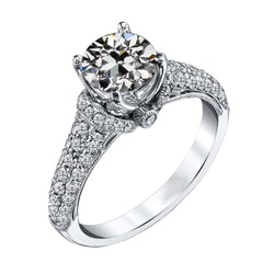 Diamant Solitaire Ring met Accenten – 14 Karaat Witgoud 3 karaat