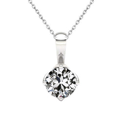 14 Karaat Witgoud Diamant Hanger – 1,50-karaat Old Mine Slijpvorm