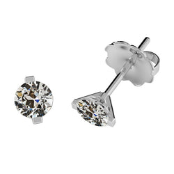Oorbellen 14 Karaat Witgoud – Fijne Diamant Old Mine Slijpvorm 3