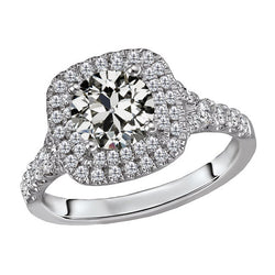 Luxe Briljant Halo Verlovingsring – 1,50 karaat 14K Witgoud