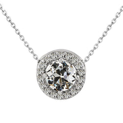 14K Witgoud Briljant Halo – 3,50-karaat Old Mine Slijpvorm