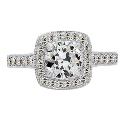 Briljant Halo Zetting Ring – 14K Witgoud 3 karaat
