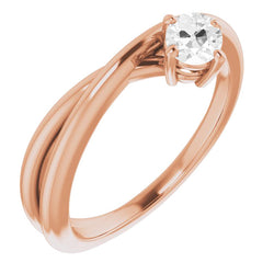 Diamant Gedraaide Band Enkele Steen Ring 1,50 karaat in 14K Rosé