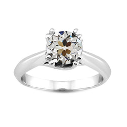 Enkele Steen Ring 14 Karaat Witgoud – Diamant Antiek Cushion 2