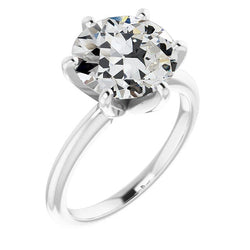Old Mine Slijpvorm Briljant Solitaire Verlovingsring – 2 karaat