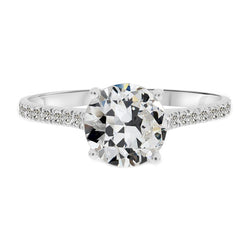 Fijne Diamant Solitaire Ring met Accenten – 14K Witgoud 3,50