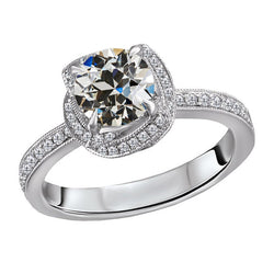 3 karaat Fijne Diamant Solitaire Ring met Accenten in 14 Karaat