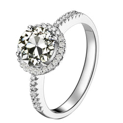 Halo Zetting Ring 14 Karaat Witgoud met Diamant – 2,50 karaat
