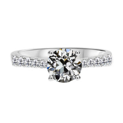 Designer Solitaire Ring met Accenten met Verjaardagsring