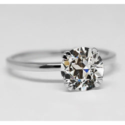 Antiek Europees Enkele Steen Ring – Diamant 2 karaat 14K Witgoud