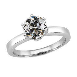 Briljant Solitaire Verlovingsring – Antiek Europees 2,50 karaat