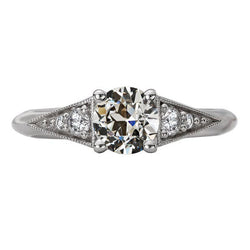 Old Mine Slijpvorm Diamant Bruidsring in 14K Witgoud – 2 karaat