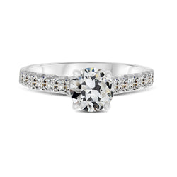 Luxueus Old Mine Slijpvorm Fijne Diamant Solitaire Ring met