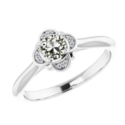 Natuurlijk Antiek Cushion Briljant Halo Verlovingsring 1 karaat