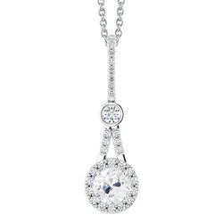 Hanger Halsketting 14K Witgoud – Briljant Old Mine Slijpvorm 1