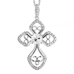 Verblindend Kruis Fijne Diamant Druppel Hanger – 1 karaat 14K