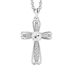 14K Witgoud Kruis Diamant Hanger 2 karaat