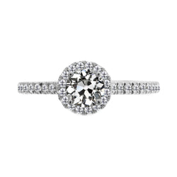 1,50 karaat Diamant Halo Verlovingsring in 14K Witgoud