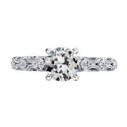 Luxueus Solitaire Ring met Accenten met Verjaardagsring Diamant