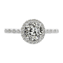 Diamant Halo Zetting Ring – 14K Witgoud 2,50 karaat