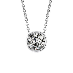 14K Witgoud Bezel Gezet Diamant Hanger Halsketting 1,50 karaat