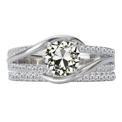 Designer Gespleten Band Briljant Bruidsring – 2 karaat 14K