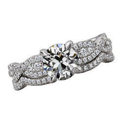 Fijne Diamant Solitaire met Zijstenen 3,50 karaat – 14K Witgoud