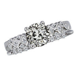 Old Mine Slijpvorm Briljant Solitaire Ring met Accenten – 3