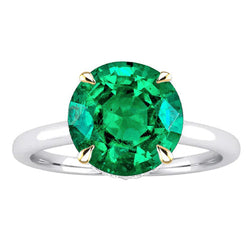 Smaragd GIA Gekeurd Edelsteen Ring 4 karaat in 14 Karaat