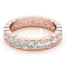 Afbeelding in Gallery-weergave laden, Briljant Eternity Band 3,24 karaat 14K Rosé Goud – zijaanzicht
