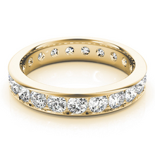 Afbeelding in Gallery-weergave laden, Eternity Band 14K Geelgoud met Diamant – zijaanzicht
