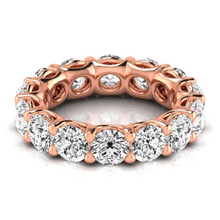 Afbeelding in Gallery-weergave laden, Diamant Rond Briljant Eternity Band in 14 Karaat Rosé Goud – vooraanzicht
