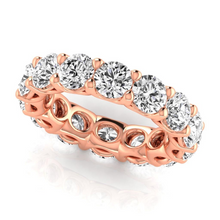 Afbeelding in Gallery-weergave laden, Rond Briljant Diamant ring in 14 Karaat Rosé Goud – zijaanzicht
