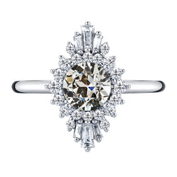Fijne Diamant Verjaardagsring Halo Verlovingsring 2 karaat in