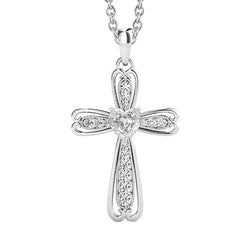 Diamant Kruis Hanger Halsketting 2 karaat in 14K Witgoud