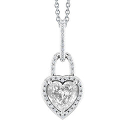 Hart Slijpvorm Diamant Hanger – 4 karaat in 14K Witgoud