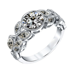 Verfijnd Aanzoek Ring met Milgrain Diamant – 2 karaat